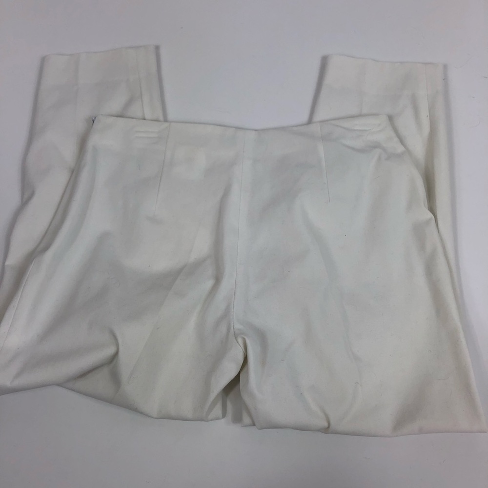 Elie Tahari White Cropped Straight Leg Pant 4 - Picture 2 of 8